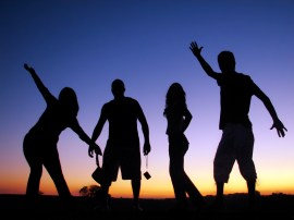 Uh, oh. It's young people in silhouette. 